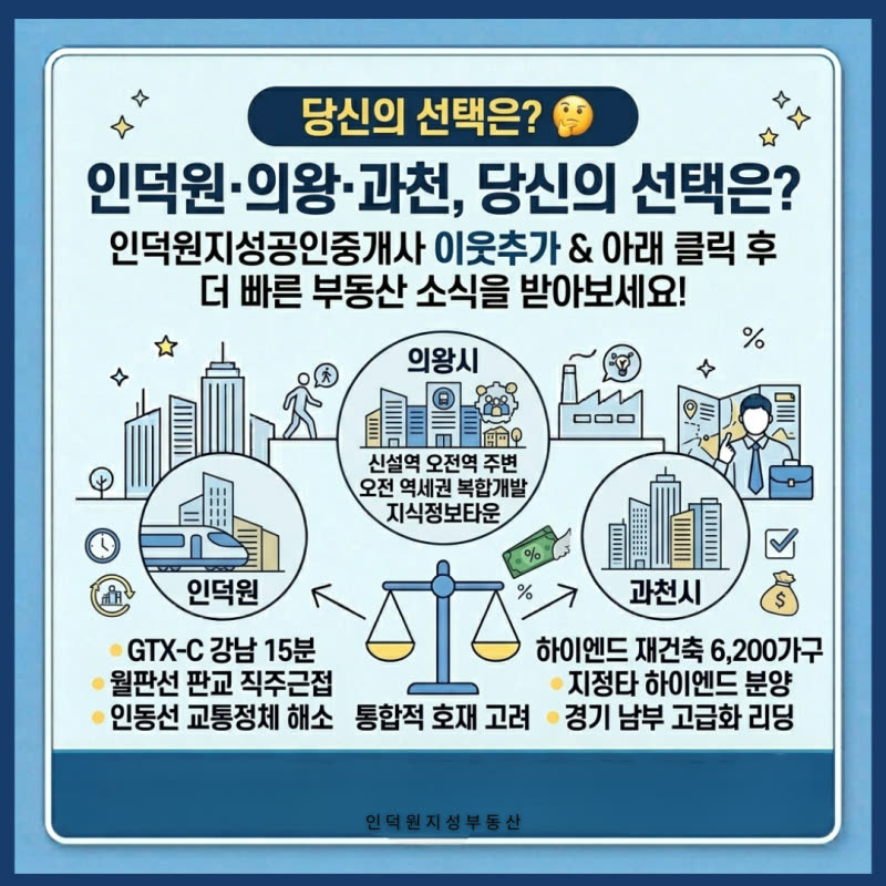 7억 아파트가 14억으로? '4중 환승' 인덕원역 교통 호재 & 의왕·과천 수혜지 정리