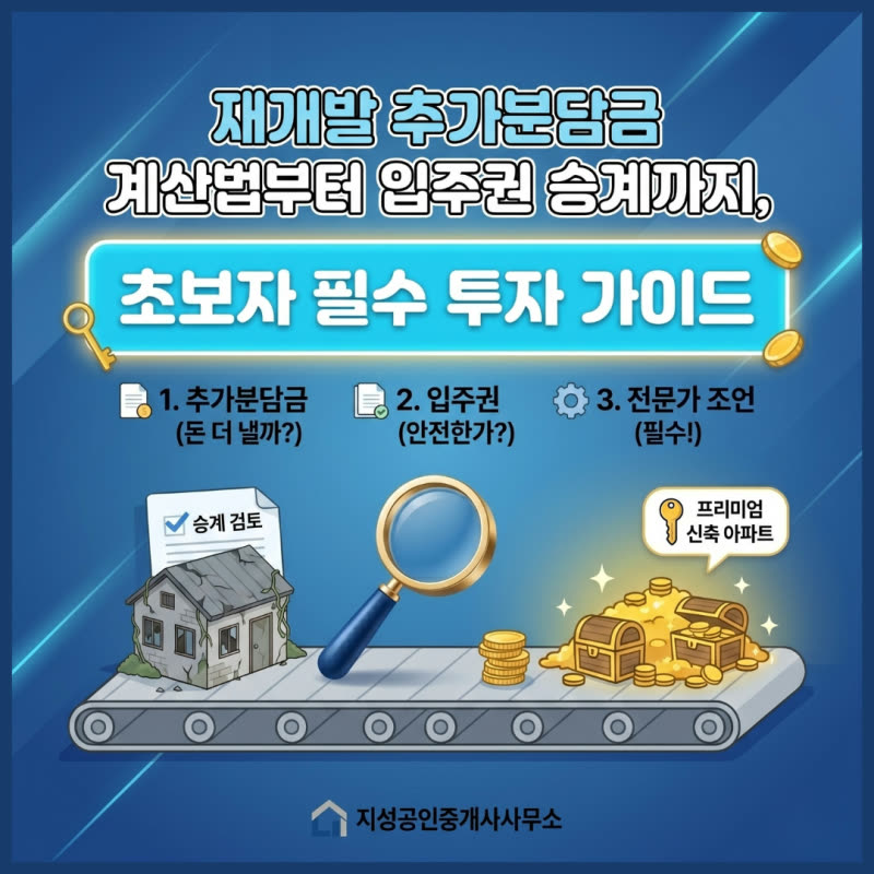 재개발 추가 분담금 계산법부터 입주권 승계까지, 초보자 필수 투자 가이드