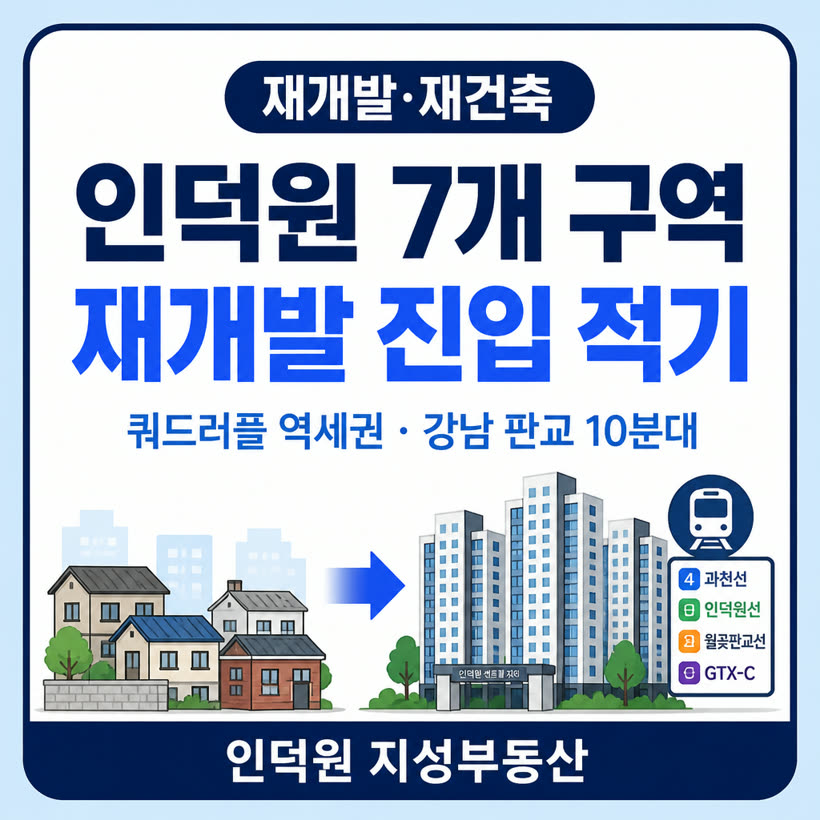 강남·판교 10분대, 인덕원 7개 구역 재개발 진입 적기인 이유 (feat. 쿼드러플 역세권)