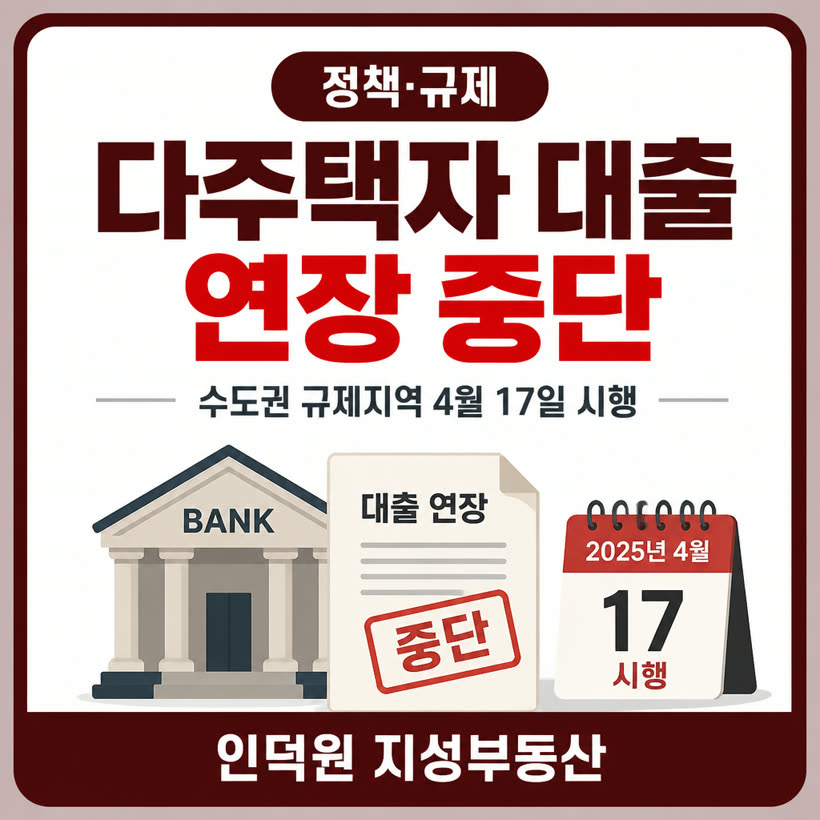 4월 17일 시행, 수도권 규제지역 다주택자 대출 연장 중단 현실화